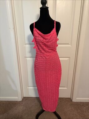 Women’s Pink Textured Maxi Dress
